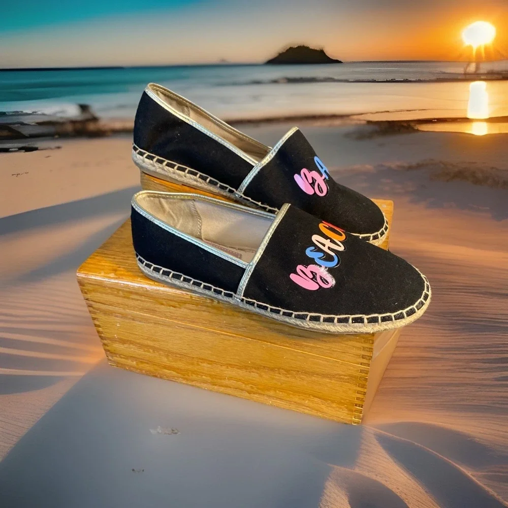 Circus By Sam Edelman Black Canvas Espadrilles 